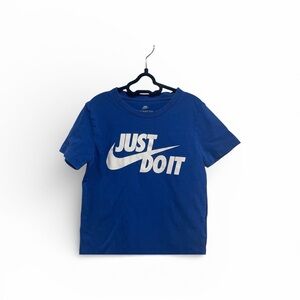 3 for $12 Nike Kids Short Sleeve Blue Tee with Slogan Cotton